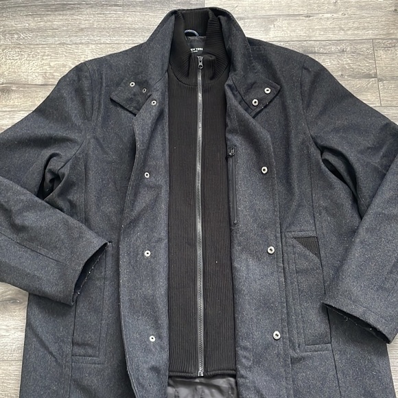 Andrew Marc | Mens Mid Length Wool Water Resistant Inner Bib Jacket XXL Charcoal - Picture 6 of 13